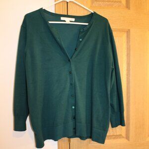 Dark Teal Green Button Front Cardigan by Emaline Woman size XL